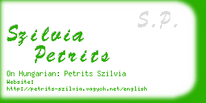 szilvia petrits business card